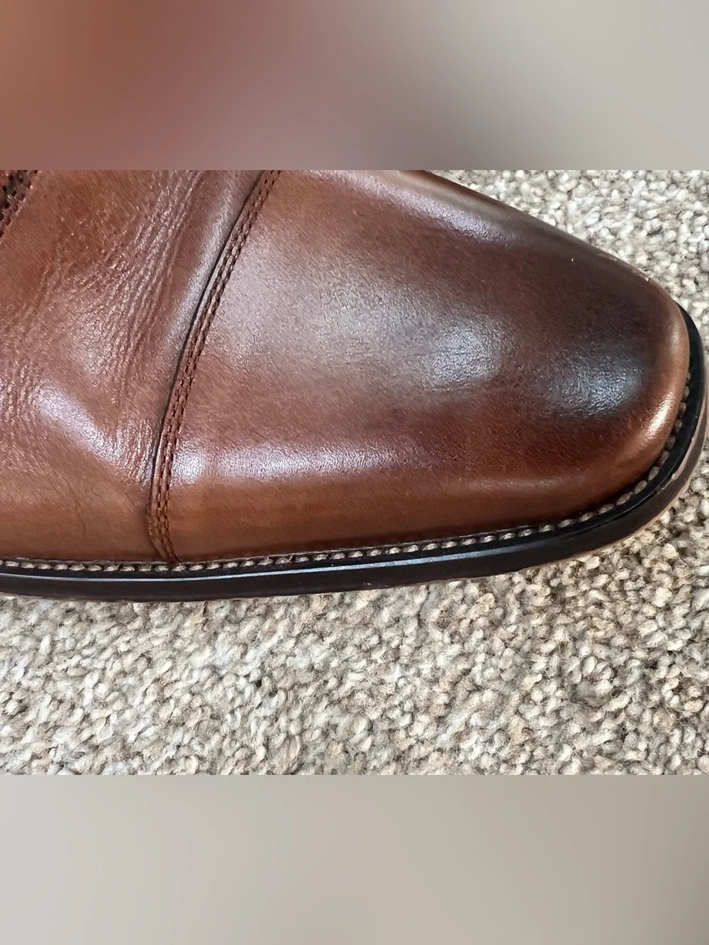 Nordstrom Men’s Brown Italian Leather Cap-Toe Oxfords